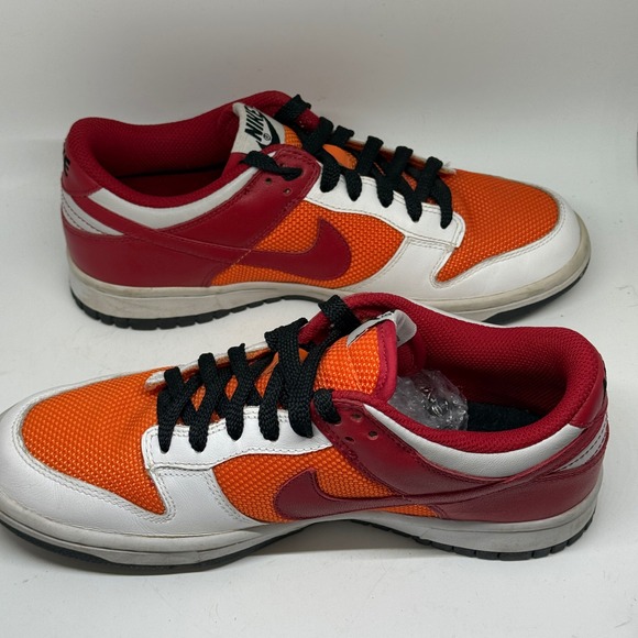 Nike Dunk Low Red Orange White Casual Sneakers Men's Size 7.5 EUC Rare‎ colorway - Picture 7 of 9